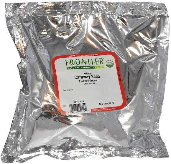 食品，香料和調味料，香菜，堅果籽粒 - Frontier Natural Products, Organic Whole Caraway Seed, 16 oz (453 g)