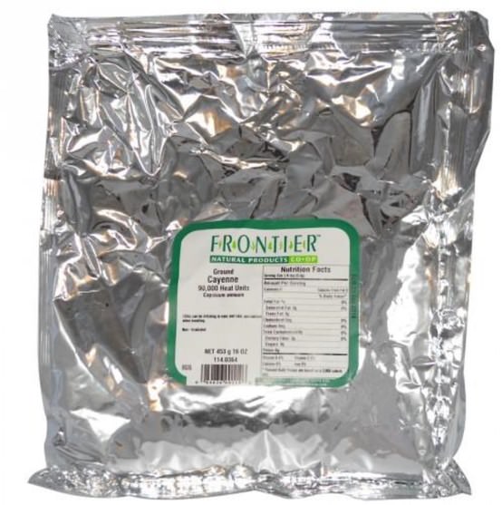 食品，香料和調料，辣椒辣椒粉 - Frontier Natural Products, Ground Cayenne, 90.000 Heat Units, 16 oz (453 g)