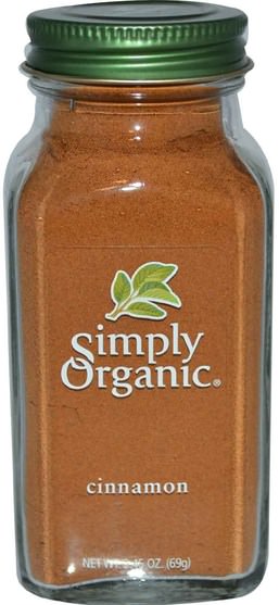 食品，香料和調料，肉桂香料 - Simply Organic Cinnamon, 2.45 oz (69 g)