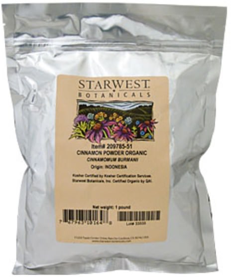食品，香料和調料，肉桂香料 - Starwest Botanicals, Organic Cinnamon Powder, 1 lb (453.6 g)