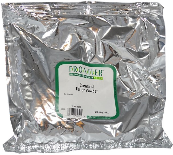 食物，香料和調味料 - Frontier Natural Products, Cream of Tartar Powder, 16 oz (453 g)