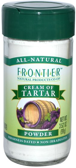 食物，香料和調味料 - Frontier Natural Products, Cream of Tartar, Powder, 3.52 oz (99 g)