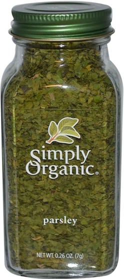 食物，香料和調味料，香菜香料 - Simply Organic Parsley, 0.26 oz (7 g)