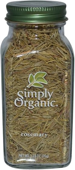 食物，香料和調味料，迷迭香香料 - Simply Organic Rosemary, 1.23 oz (35 g)