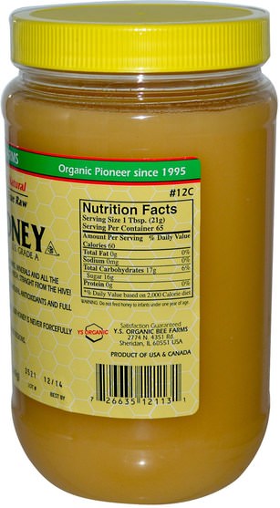 食物，甜味劑，蜂蜜 - Y.S. Eco Bee Farms, Raw Honey, 3.0 lbs (1.360 g)