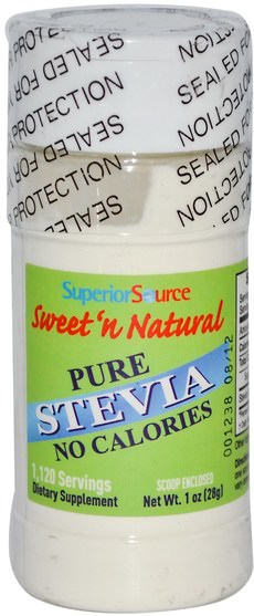 食物，甜味劑，甜菊粉 - Superior Source, Sweet n Natural, Pure Stevia, 1 oz (28 g)