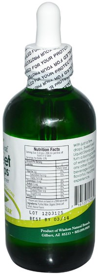 食物，甜味劑，甜葉菊 - Wisdom Natural, SweetLeaf, Liquid Stevia, Sweet Drops Sweetener, 4 fl oz (120 ml)
