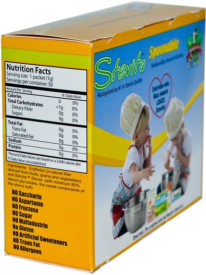 食物，甜味劑 - Stevita, Spoonable Stevia, 50 Packets, 1.8 oz (50 g)