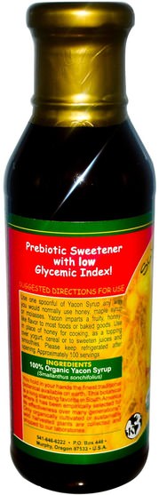 食物，甜味劑，雪蓮果 - Amazon Therapeutics, Organic Yacon Syrup, 11.5 fl oz