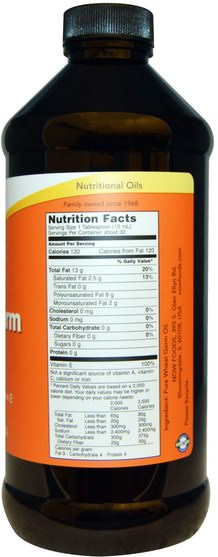 食品，小麥製品，小麥胚芽油 - Now Foods, Wheat Germ Oil, 16 fl oz (473 ml)