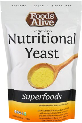 Superfoods, Nutritional Yeast, 6 oz (170 g) by Foods Alive, 補品，超級食品 HK 香港