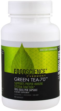 Green Tea-70, 60 Capsules by FoodScience, 補充劑，抗氧化劑，綠茶 HK 香港