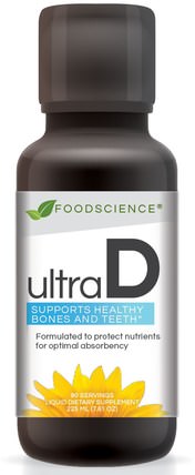 Ultra D, 7.61 oz (225 mg) by FoodScience, 補充劑，健康，骨骼，骨質疏鬆症 HK 香港