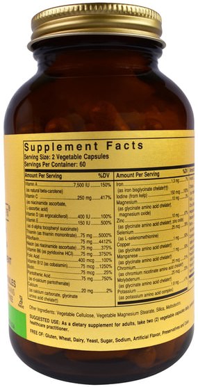 健康 - Solgar, Formula V, VM-75, Multiple Vitamins with Chelated Minerals, 120 Vegetable Capsules