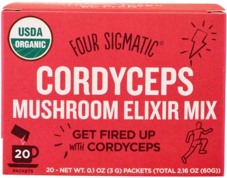 Cordyceps Mushroom Elixir Mix, 20 Packets, 0.1 oz (3 g) Each by Four Sigmatic, 補品，adaptogen，超級食品 HK 香港