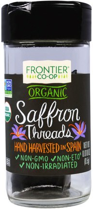 Organic Saffron Threads, 0.018 oz (0.5 g) by Frontier Natural Products, 食品，香料和調料，藏紅花香料 HK 香港