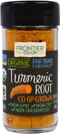 Organic Turmeric Root, 1.41 oz (40 g) by Frontier Natural Products, 食品，香料和調料，薑黃香料，補品，抗氧化劑，薑黃素 HK 香港
