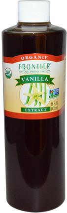 Organic Vanilla Extract, 16 fl oz (472 ml) by Frontier Natural Products, 食物，甜味劑，香草精豆 HK 香港