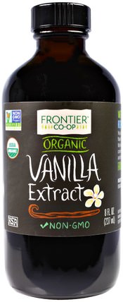 Organic Vanilla Extract, 8 fl oz (237 ml) by Frontier Natural Products, 食物，甜味劑，香草精豆 HK 香港