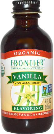 Organic Vanilla Flavoring, Non-Alcoholic, 2 fl oz (59 ml) by Frontier Natural Products, 食物，甜味劑，香草精豆 HK 香港