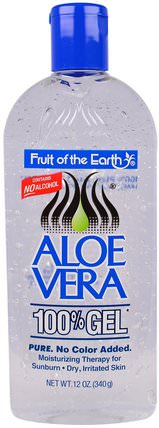 Aloe Vera 100% Gel, 12 oz (340 g) by Fruit of the Earth, 沐浴，美容，蘆薈乳液乳液凝膠 HK 香港