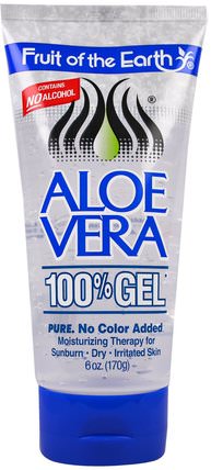 Aloe Vera 100% Gel, 6 oz (170 g) by Fruit of the Earth, 沐浴，美容，蘆薈乳液乳液凝膠 HK 香港