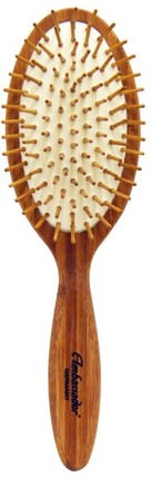 Ambassador Hairbrushes, Bamboo, Large Oval/Wood Pins, 1 Brush by Fuchs Brushes, 洗澡，美容，毛刷 HK 香港