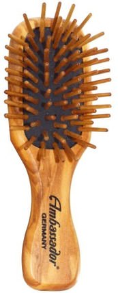 Ambassador Hairbrushes, Olivewood Mini/Wood Pins, 1 Hair Brush by Fuchs Brushes, 洗澡，美容，毛刷，頭髮，頭皮 HK 香港