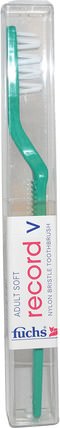 Record V, Nylon Bristle Toothbrush, Adult Soft, Fuscia, 1 Toothbrush by Fuchs Brushes, 洗澡，美容，口腔牙科護理，牙刷 HK 香港