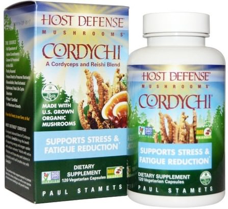 Host Defense, Cordychii, Supports Stress & Fatigue Reduction, 120 Veggie Caps by Fungi Perfecti, 補品，藥用蘑菇，蘑菇膠囊，健康，抗壓力 HK 香港