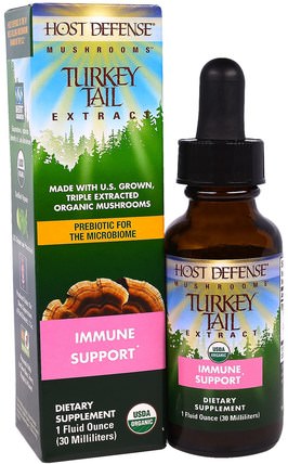 Host Defense Mushrooms, Organic Turkey Tail Extracts, Immune Support, 1 fl oz (30 ml) by Fungi Perfecti, 補品，藥用蘑菇，免疫支持 HK 香港