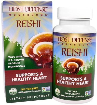 Host Defense Mushrooms, Reishi, Supports a Healthy Heart, 60 Veggie Caps by Fungi Perfecti, 補充劑，adaptogen，藥用蘑菇 HK 香港