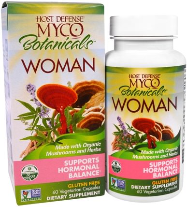 Host Defense, Myco Botanicals Woman, Supports Hormonal Balance, 60 Veggie Caps by Fungi Perfecti, 補品，健康，女性 HK 香港
