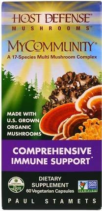 Host Defense, MyCommunity, 60 Veggie Caps by Fungi Perfecti, 補充劑，藥用蘑菇，蘑菇膠囊，蘑菇混合組合 HK 香港