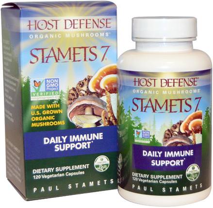 Host Defense, Stamets 7, Daily Immune Support, 120 Veggie Caps by Fungi Perfecti, 補充劑，藥用蘑菇，蘑菇混合組合，健康，感冒和病毒，免疫系統 HK 香港