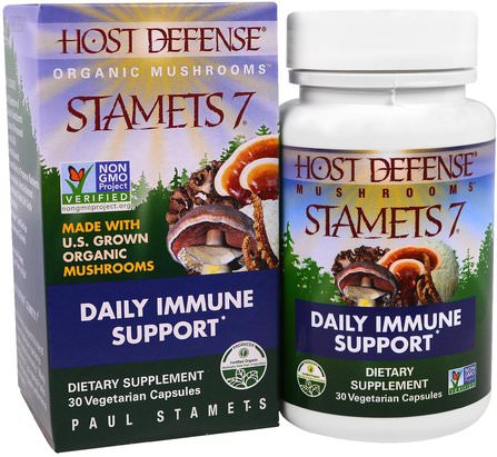 Host Defense, Stamets 7, Daily Immune Support, 30 Veggies Caps by Fungi Perfecti, 健康，免疫支持 HK 香港