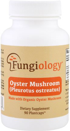Full-Spectrum Pleurotus Ostreatus (Oyster Mushroom), Certified Organic Cellular Support, 90 Veggie Plantcaps by Fungiology, 補品，藥用蘑菇，蘑菇膠囊，牡蠣蘑菇 HK 香港