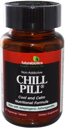 Chill Pill, 60 Veggie Tabs by FutureBiotics, 草藥，黃芩，健康，心情 HK 香港
