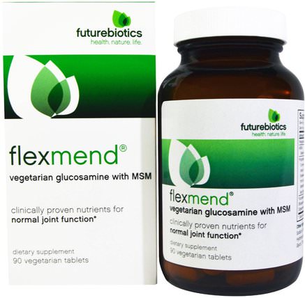 FlexMend, Vegetarian Glucosamine With MSM, 90 Veggie Tabs by FutureBiotics, 補充劑，抗氧化劑，薑黃素 HK 香港