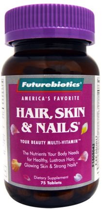 Hair, Skin & Nails, 75 Tablets by FutureBiotics, 健康，女性，頭髮補充劑，指甲補品，皮膚補充劑 HK 香港