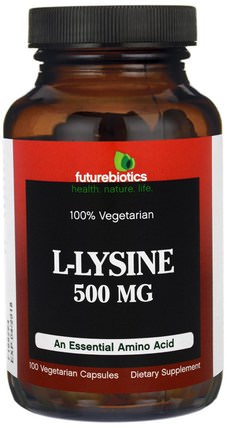 L-Lysine, 500 mg, 100 Veggie Caps by FutureBiotics, 補充劑，氨基酸，l賴氨酸 HK 香港