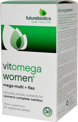 Vitomega Women, 90 Veggie Tabs by FutureBiotics, 維生素，女性多種維生素，女性 HK 香港