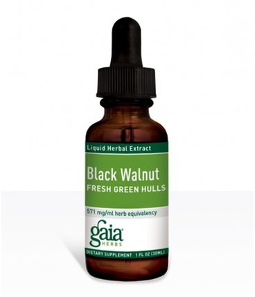Black Walnut, Fresh Green Hulls, 1 fl oz (30 ml) by Gaia Herbs, 草藥，黑胡桃 HK 香港