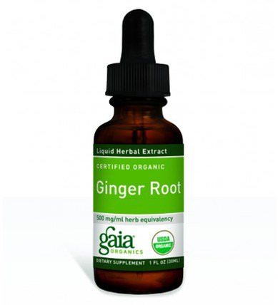 Certified Organic Ginger Root, 1 fl oz (30 ml) by Gaia Herbs, 草藥，姜根 HK 香港
