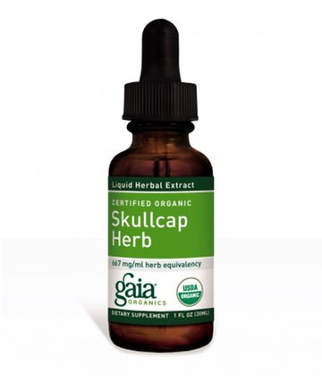 Certified Organic Skullcap Herb, 1 fl oz (30 ml) by Gaia Herbs, 草藥，黃芩 HK 香港