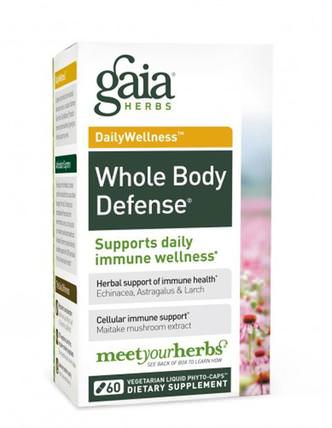 DailyWellness, Whole Body Defense, 60 Vegetarian Liquid Phyto-Caps by Gaia Herbs, 健康，感冒和病毒，免疫系統 HK 香港