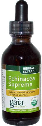 Echinacea Supreme, Organic 2 fl oz (60 ml) by Gaia Herbs, 補充劑，抗生素，紫錐花液體 HK 香港