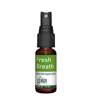 Fresh Breath, 0.5 fl oz (15 ml) by Gaia Herbs, 洗澡，美容，口腔牙齒護理，牙齦薄荷糖 HK 香港