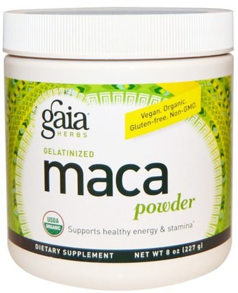 Gelatinized Maca Powder, 8 oz (227 g) by Gaia Herbs, 補品，adaptogen，超級食品 HK 香港