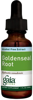 Goldenseal Root, Alcohol Free Extract, 1 fl oz (30 ml) by Gaia Herbs, 草藥，黃金根 HK 香港